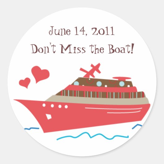 Cruise Ship Save the Date Stickers (Voorkant)