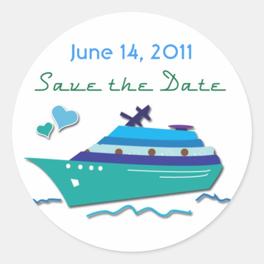 Cruise Ship Save the Date Stickers (Voorkant)