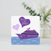 Cruise Ship Save the Wedding Date Kaart (Staand voorkant)