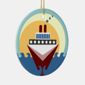 Cruise Ship Sunrise Double Sided Round Ornament (Rechts)