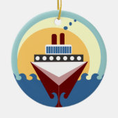 Cruise Ship Sunrise Double Sided Round Ornament (Voorkant)