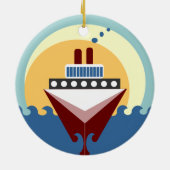 Cruise Ship Sunrise Double Sided Round Ornament (Achterkant)