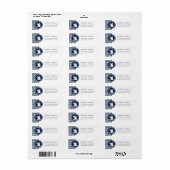 Cruise Ship Theme Navy Damask Adresetiketten Etiket (Full Sheet)