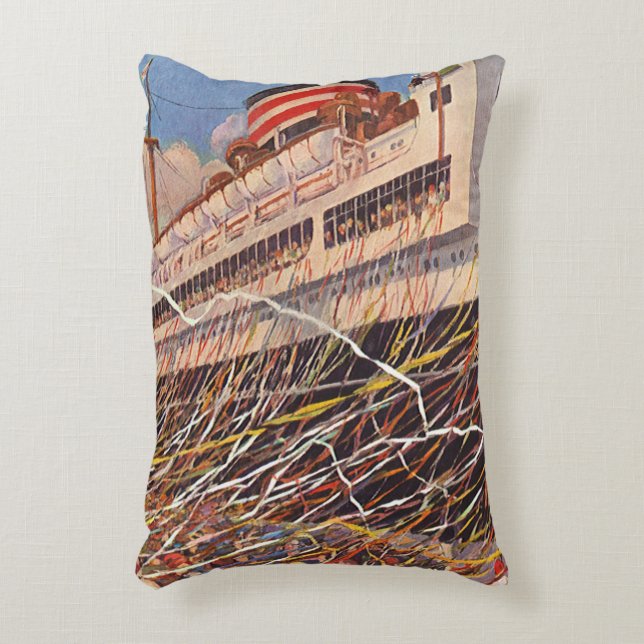  cruise Ship Vacation; Bon Voyage Party! Accent Kussen (Voorkant(Verticaal))