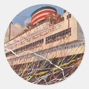 cruise Ship Vacation; Bon Voyage Party! Ronde Sticker