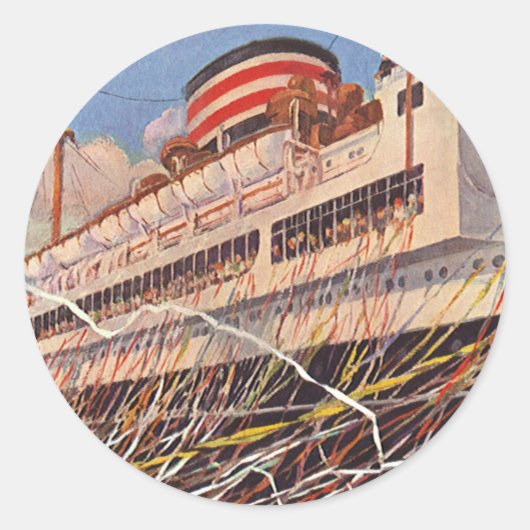 cruise Ship Vacation; Bon Voyage Party! Ronde Sticker (Voorkant)