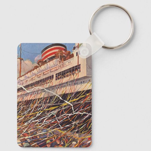  cruise Ship Vacation; Bon Voyage Party! Sleutelhanger (Achterkant)