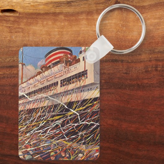  cruise Ship Vacation; Bon Voyage Party! Sleutelhanger (Achterkant)