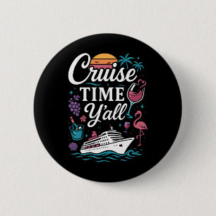 Cruise Ship Vakantie Meisje Cruise Tijd Mensen Ronde Button 5,7 Cm