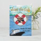 Cruise Ship Waterverf W/Pic Save the Date (Staand voorkant)