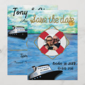 Cruise Ship Waterverf W/Pic Save the Date (Voorkant / Achterkant)