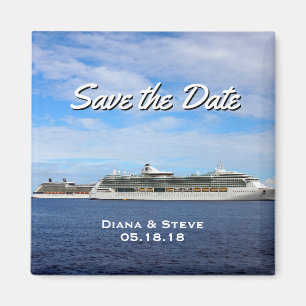 Cruise Ship Wedding Favor   Nautical Save the Date Magneet
