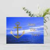Cruise Ship Wedding Nautical Anchor Save the Date (Staand voorkant)