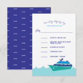 Cruise Ship Wedding RSVP Kaartje (Voorkant / Achterkant)