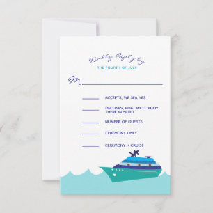 Cruise Ship Wedding RSVP Kaartje