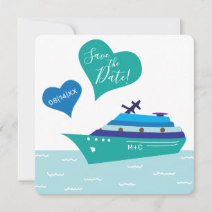 Cruise Ship Wedding Save the Date Kaart