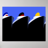 Cruise Ships Vintage Poster Ocean Liner (Voorkant)