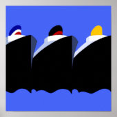 Cruise Ships Vintage Poster Ocean Liner (Voorkant)