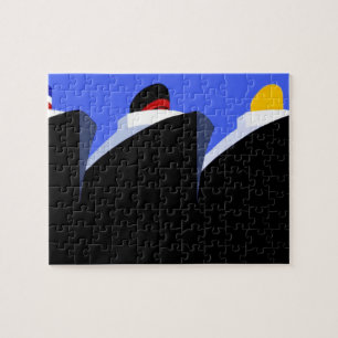Cruise Ships Vintage Poster Ocean Liner Legpuzzel