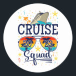 Cruise Squad 2023 Cruisevakantie Ronde Sticker<br><div class="desc">Cruise Squad 2023 Cruising Birthday Vacation Funny Crew Graphic design Classic Round Sticker Classic Collectie.</div>