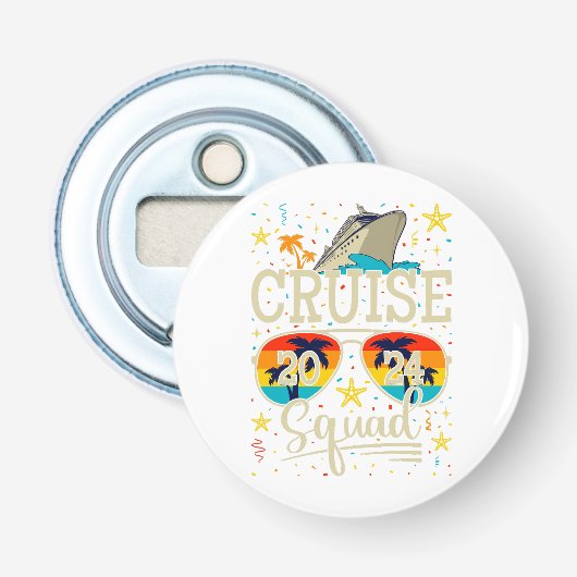 Cruise Squad 2024 Cruise Vakantie Button Flesopener (Voorkant)