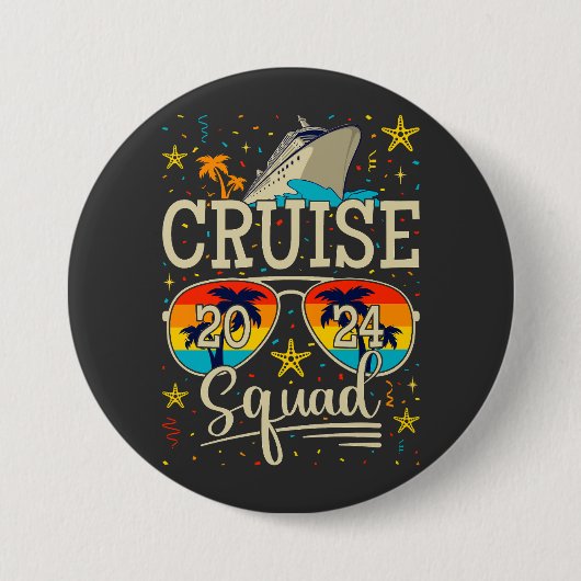 Cruise Squad 2024 Cruise Vakantie Ronde Button 7,6 Cm (Voorkant)