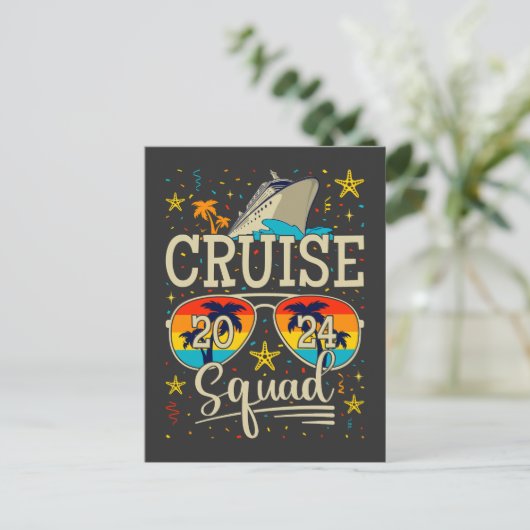 Cruise Squad 2024 Cruisevakantie Briefkaart (Staand voorkant)