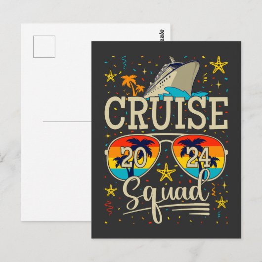 Cruise Squad 2024 Cruisevakantie Briefkaart (Voorkant / Achterkant)
