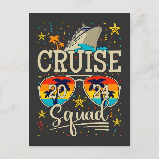 Cruise Squad 2024 Cruisevakantie Briefkaart (Voorkant)