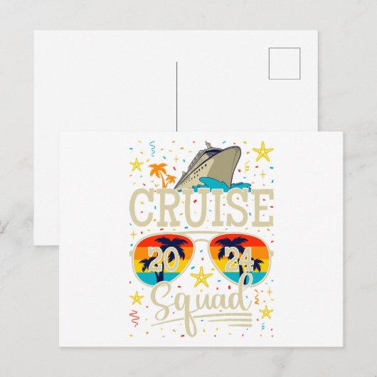 Cruise Squad 2024 Cruisevakantie Briefkaart (Voorkant / Achterkant)