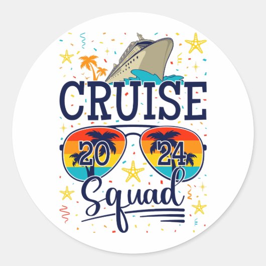 Cruise Squad 2024 Cruisevakantie Ronde Sticker (Voorkant)