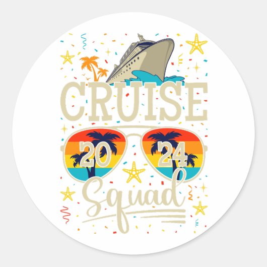 Cruise Squad 2024 Cruisevakantie Ronde Sticker (Voorkant)