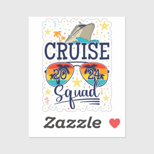Cruise Squad 2024 Cruisevakantie Vinyl Sticker (Vel)