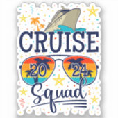 Cruise Squad 2024 Cruisevakantie Vinyl Sticker (Voorkant)