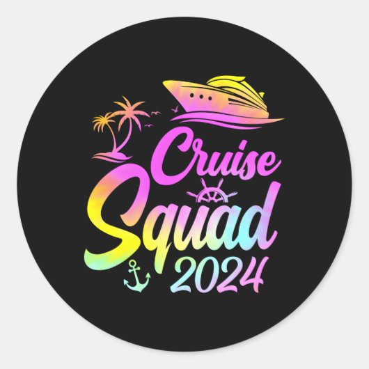 Cruise Squad 2024 Familie Vakantie Familie Ronde Sticker (Voorkant)
