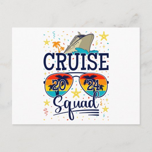 Cruise Squad 2024 Vaarvakantie Briefkaart (Voorkant)