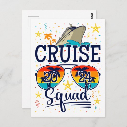 Cruise Squad 2024 Vaarvakantie Briefkaart (Voorkant / Achterkant)
