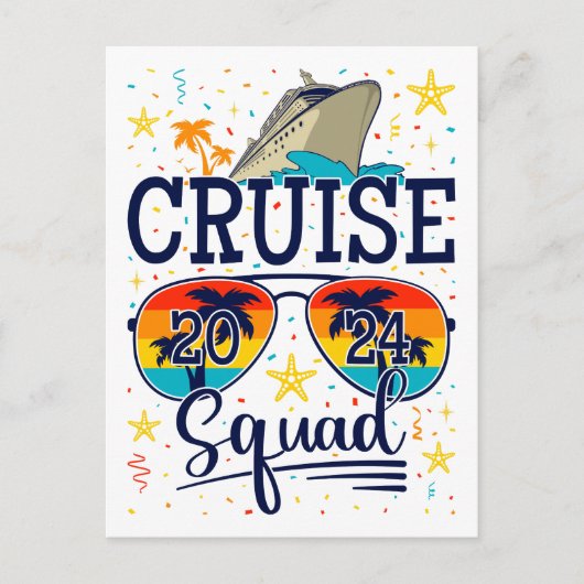 Cruise Squad 2024 Vaarvakantie Briefkaart (Voorkant)