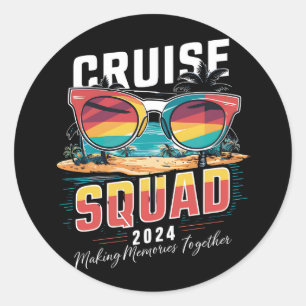 Cruise Squad 2024 Zomer Vakantie Bijpassende Famil Ronde Sticker