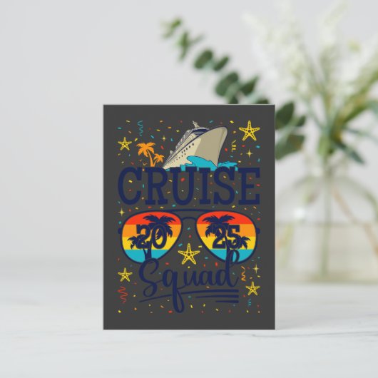 Cruise Squad 2025 Cruise Vakantie Briefkaart (Staand voorkant)