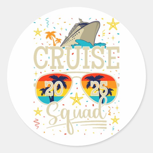 Cruise Squad 2025 Cruise Vakantie Ronde Sticker (Voorkant)