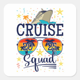 Cruise Squad 2025 Cruise Vakantie Vierkante Sticker