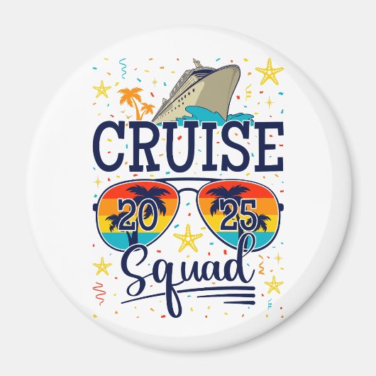 Cruise Squad 2025 Cruising Vakantie Cirkel Magneet (Voorkant)