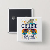 Cruise Squad 2025 Cruising Vakantieplein Vierkante Button 5,1 Cm (Voorkant /achterkant)