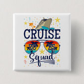 Cruise Squad 2025 Cruising Vakantieplein Vierkante Button 5,1 Cm (Voorkant)