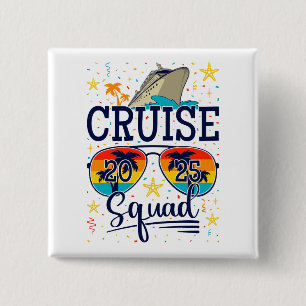 Cruise Squad 2025 Cruising Vakantieplein Vierkante Button 5,1 Cm