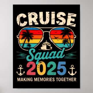 Cruise Squad 2025 Familie Groep Matching Zomer Vak Poster