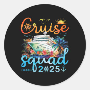 Cruise Squad 2025 Familie Vakantie Reis Groep Matc Ronde Sticker