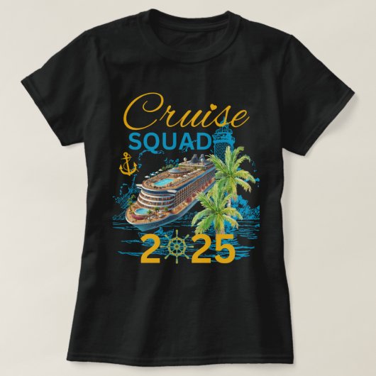 Cruise Squad 2025 Familie Vakantie T-shirt (Design voorkant)