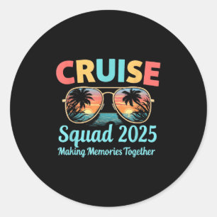 Cruise Squad 2025 Familie Vakantie Trip Zomer Memo Ronde Sticker